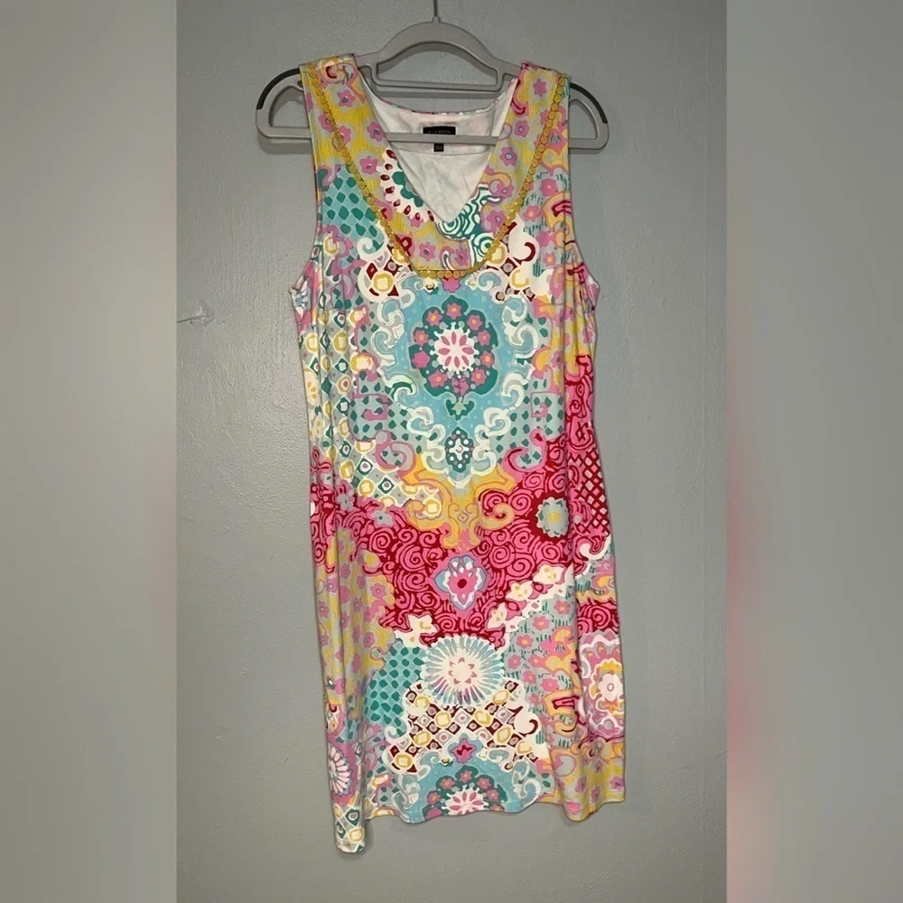 Talbots Dresses Talbots Medallion Interlock Paisley Shift Dress‎ - Picture 2 of 5